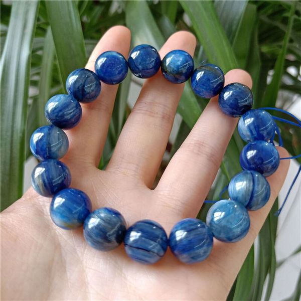 Pulsera de cianita azul natural al por mayor para pulseras artesanales de cristal curativas