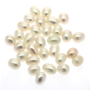 Perles lâches en forme de riz d'eau douce naturelle en gros 19 # blanc naturel 21 couleurs chaque couleur est brillante