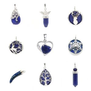 Pendentif à breloque en Lapis Lazuli naturel en gros pendentif en pierres précieuses de guérison naturelles pour faire un Bracelet de collier