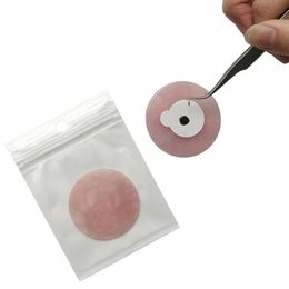 Groothandel natuurlijke ronde gladde roze jade steen voor wimpers lijmhouder wimperverlengingstools1.Wimperverlenging accessoires1.Wimperverlenging accessoires