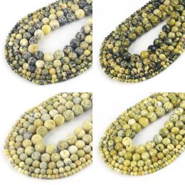 Groothandel natuursteen kralen matgele turquoise Jaspers losse spacer kralen voor sieraden maken doe -het -zelf -armband 4/6/8/10/12 mm
