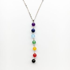 Pierre de lave naturelle collier coloré perles Yoga pendentif bijoux pour femmes hommes mode fête Club accessoires