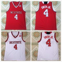 Wholesale NCAA College Men Basketball 4 Dennis Smith Jr. Jersey University NC State Wolfpack Jerseys Team Red Away White Gratis verzending