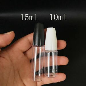 wholesale Bouteille d'aiguille en plastique à pointe longue et fine PET pour ELiquid 10 ml 15 ml bouteilles compte-gouttes de jus de liquide E vides avec bouchon à l'épreuve des enfants pour l'huile LL