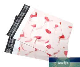 groothandel Nieuwe 100 stuks Mode Roze Flamingo patroon Poly Mailers Zelfdichtende Plastic mailing Enveloppen Zakken Eenvoudig