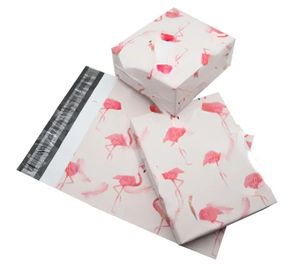 groothandel Nieuwe 100 stks Roze Flamingo patroon Poly Mailers Self Seal Plastic mailing Enveloppen