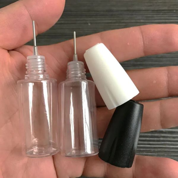 Nuevas botellas de plástico de 10 ml de 10 ml con puntas de metal con botella de aguja vacía recipiente de plástico para mascotas para el jugo