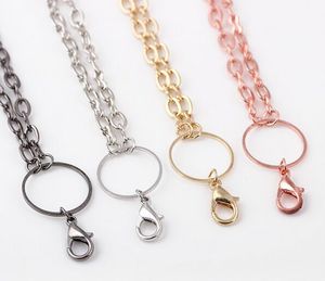 10 pièces/lot bricolage alliage Rolo lien chaîne flottant collier adapté pour verre magnétique vivant breloques médaillon bijoux