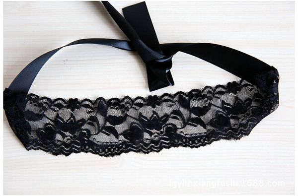 Venta al por mayor- Nuevo 1pc / lot Sexy Sleeping Lace Eye Mask Blindfold Nightwear Costume Black Masquerade Ball Party Upper half face Mask GI673746