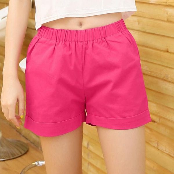 Shorts pour femmes en gros- 2021 Summer Candy Couleur Femmes Casual Style Dames Plus Taille Coton Femelle Femininos1