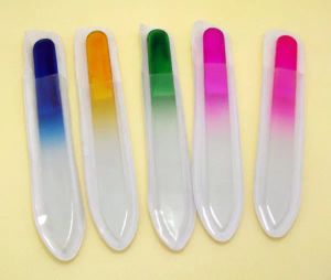 Vente en gros de nouveaux 20PCS FICHIERS À ONGLES EN VERRE TAMPON À ONGLES EN CRISTAL 14CM avec emballage en boîte blanche