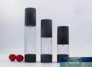 wholesale nouveau flacon pompe sans air noir de 30 ml vide, qualité des bouteilles rechargeables sans air en plastique de 30 ml