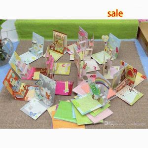 Cartes de voeux en gros 3d Up Patterns carte d'anniversaire avec enveloppe cadeau 8.3*7.2cm1