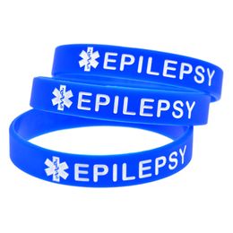 Bracelet en caoutchouc de Silicone pour alerte épilepsie, 100 pièces, pour rappel dans la vie quotidienne, en portant ce bijoux