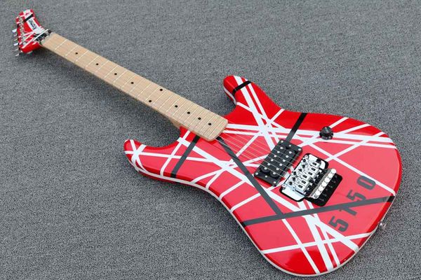 Venta al por mayor - Nueva llegada cherry red white cross 5150 Guitarra eléctrica en stock