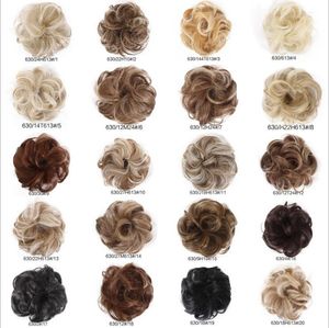 Groothandel nieuwe arriveren synthetisch haar broodje 35g elastische krul haar scrunchie zomer hot selling vrouwen nep haar broodje wq541g