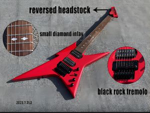 7-snarige elektrische gitaar Massief rood HH pick-up omgekeerde kop Palissander toets Kleine diamanten set rock tremolo!