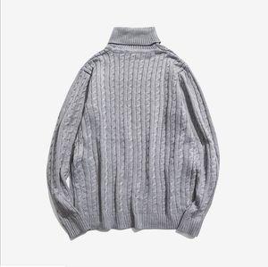 Nouveau automne hommes pull décontracté col roulé rayé coupe ajustée tricot hommes pulls hommes pull M-5XL