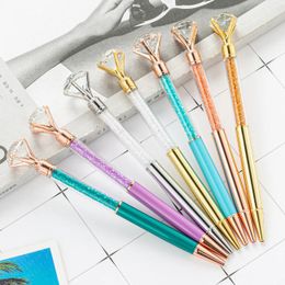 wholesale NOUVEAU Gros Stylos À Bille Diamant Bling Petit Cristal Stylos En Métal École Bureau Fournitures D'écriture Stylo D'affaires Papeterie Cadeau Étudiant