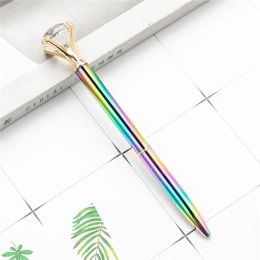 En gros, nouveau grand diamant cristal bille à billes plume arc-en-ciel métal.