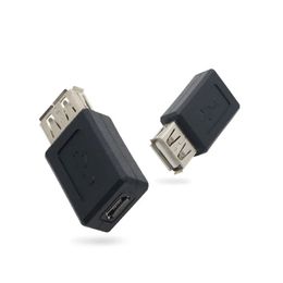 NEW NECHO NEGRO USB 20 TIPO A MANDERA A MICRO USB B Converter de enchufe de adaptador femenino para conectores más largos