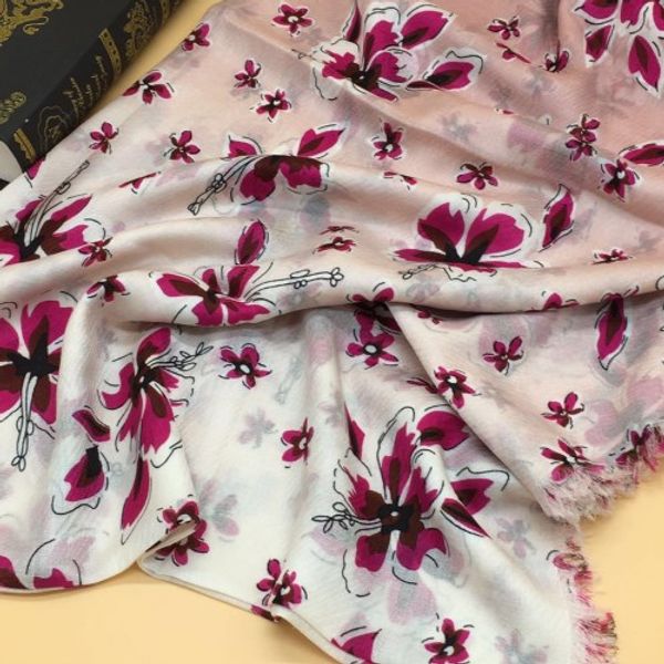 Gros-Nouvelle marque daigne taille 190cm - 70cm 100% cachemire imprimé fleurs longues écharpes écharpe pashmina pour les femmes