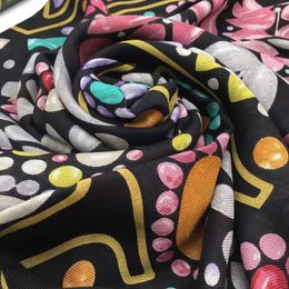 Groothandel-Nieuwe Merk Design Maat 130cm -130cm 100% Wol Materiaal Zwart Kleur Vierkante Sjaals Pashmina voor Vrouwen