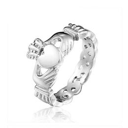 Groothandel nieuwe merk designer dames claddagh rvs schedel ringen voor vrouwen bruiloft gratis verzending
