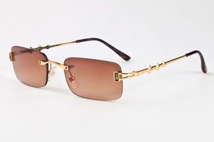 Vente en gros nouvelle marque lunettes de soleil femmes avec cadre en métal lunettes de soleil sans monture conduisant des lunettes de soleil polarisées de haute qualité