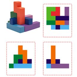 En gros, nouveau Bright Smart Cube Cube Toy en bois montessori jouet éducatif en bois blocs d'empilement pour les enfants pour enfants