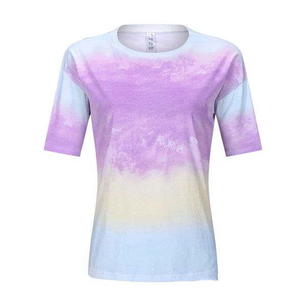 Venta al por mayor, camisetas cambiantes de color ultravioleta 100% de algodón de nuevo diseño, mangas cortas de moda para mujer