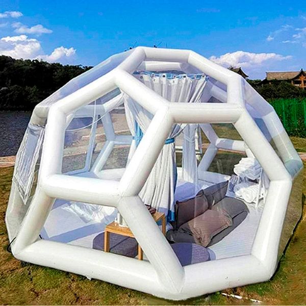 en gros nouveau design cristal gonsable bubble soccer dôme tente tente de football de football transparent hôtel hôtel transparent pour extérieur