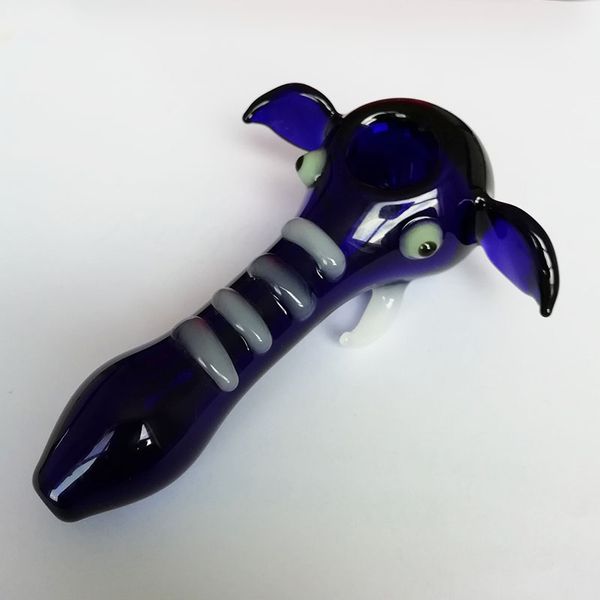 Wholesale Eléphant Tête Verre Tuyaux Main Fumeurs Accessoires Dab Tool Burner Huile Bong