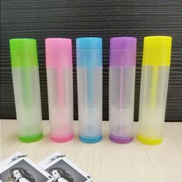 Groothandel nieuwe mode 5 g / ml lege plastic doorzichtige lippenbalsembuizen draagbare kleurrijke lippenstiftbuizen Ehdel