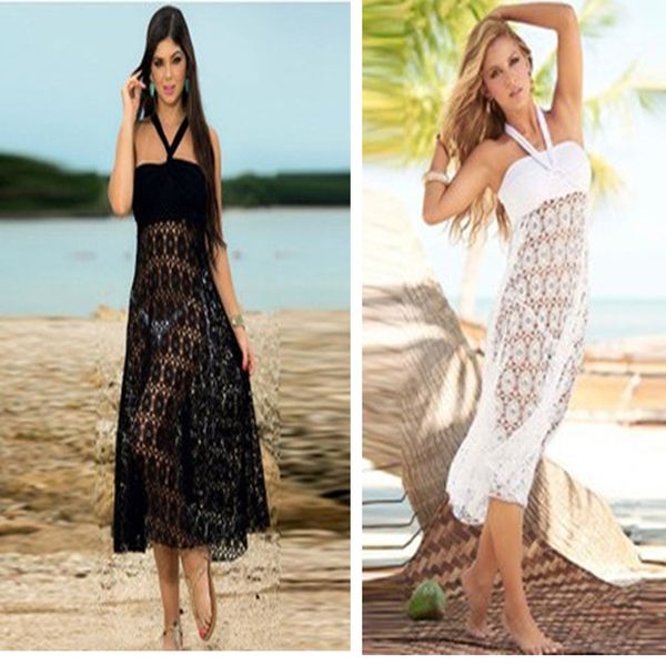 Al por mayor-NUEVO! Moda Blanco Convertible Cover Up Falda, encaje crochet traje de baño playa falda nadar cubrir ropa de playa, vestido de playa de las mujeres