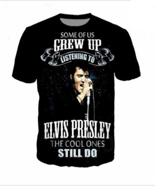 Vente en gros, couples de mode, hommes Presley Funny 3D Imprimé unisexe T-shirts décontractés DX1164762135