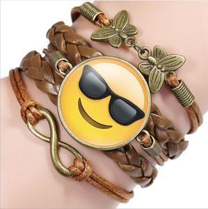Groothandel-Nieuwe Mode-sieraden Multilayer Time Gem Bracelet Kinderen Tiener Lederen Koord Armband Model No.Ne953