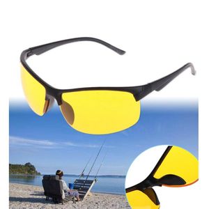 Vente en gros-Nouvelle mode lunettes de vision nocturne pêche cyclisme lunettes de soleil en plein air jaune lentille protection unisexe UV400 lunettes de pêche