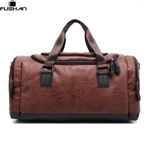 Valises en gros- sac de voyage en cuir véritable hommes polochon grande capacité sacs avec bandoulière sac à main en cuir pour Male1