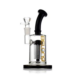 Bong de cachimba con percolador de árbol de vidrio negro de 7 pulgadas: tubería de agua con junta hembra de 18 mm - Tabaco al por mayor