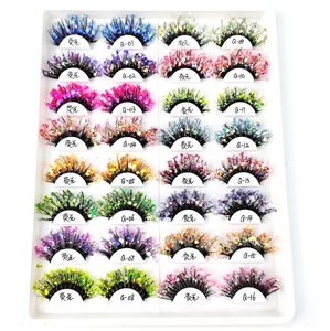 Vente en gros NOUVEAUX cils de vison lumineux moelleux 25mm 3d cils de vison dramatiques fluorescents faux maquillage paillettes