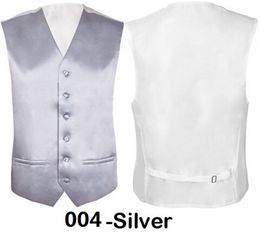 Groothandel - Nieuwe heren slim fit vest bruiloft groomsmen zilver formele vest bruidegom maat 36 "-48" borst beschikbaar S M L XL XXL 3XL 4XL