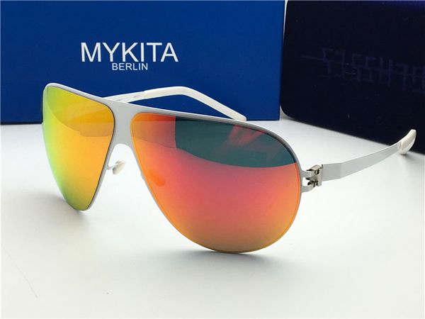Groothandel-nieuwe mykita zonnebril ultralight frame zonder schroeven HUBERT goggles frame flap top heren merk designer retro coating spiegellens