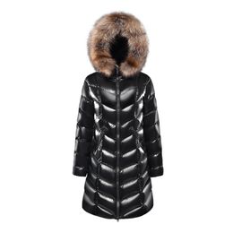 Ves femmes de production en gros femmes hiver femmes longues vestes Puffer les vêtements d'extérieur extérieurs Hooded Slim Down Jackets