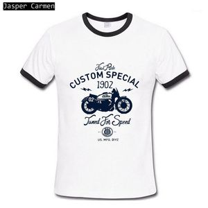 T-shirts pour hommes Vente en gros - Promotion 2021 T-shirt à manches courtes Personnalité de la mode Imprimer Alphabet Moto Hip Hop O Col Coton Tops Hommes