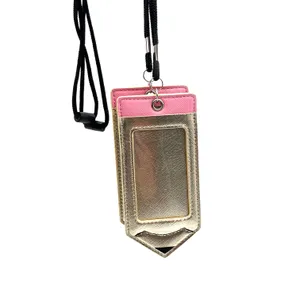 En gros nouveau PU cuir crayon conception corde porte-badge pendentif lanière collier