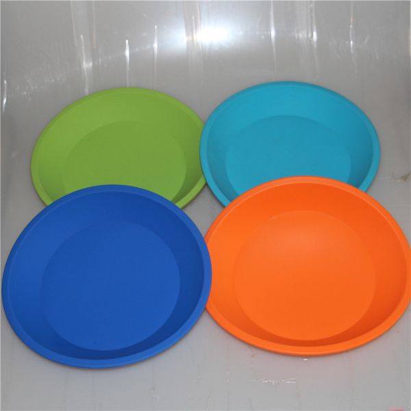 wholesale Nueva bandeja de silicona de forma redonda Contenedor de plato de silicona de grado alimenticio, Contenedor de plato hondo de silicona para comida / fruta / cera