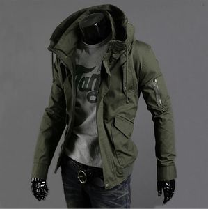 Vente en gros - Livraison gratuite New Slim Sexy Top Conçu Hommes Veste Manteau 3 Couleur Noir Armée Vert Bleu Chaud Hommes Vestes Plus Grande Taille S-5xl