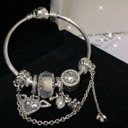 Venta al por mayor, nuevo estilo, pulsera para mujer, linda mascota, alas de Ángel, Ins, cuentas de ojo de gato, chupete, oso, pulsera de campana con cuentas Diy para mujer