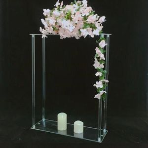 Support de fleurs en acrylique transparent, nouveau Style, pièce maîtresse de mariage, décoration de Table, colonne géométrique, accessoires de pilier de sol, vente en gros